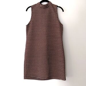 Abercrombie & Fitch Navy and Orange Houndstooth Sleeveless Dress